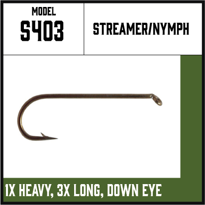 S403 - Nymph, Streamer, 3XL Hook