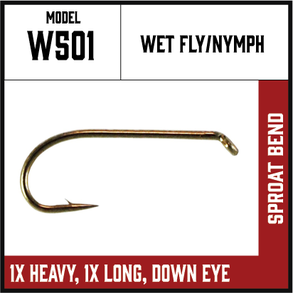 W501 - Wet Fly, Nymph, 1XL Hook